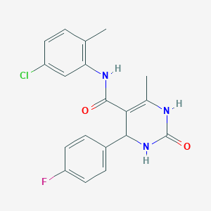 molecular formula C19H17ClFN3O2 B5052370 N-(5-chloro-2-methylphenyl)-4-(4-fluorophenyl)-6-methyl-2-oxo-1,2,3,4-tetrahydro-5-pyrimidinecarboxamide 