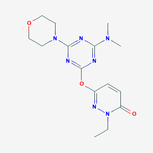 6-{[4-(dimethylamino)-6-(4-morpholinyl)-1,3,5-triazin-2-yl]oxy}-2-ethyl-3(2H)-pyridazinone