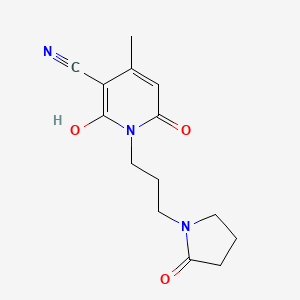 molecular formula C14H17N3O3 B5052437 6-hydroxy-4-methyl-2-oxo-1-[3-(2-oxo-1-pyrrolidinyl)propyl]-1,2-dihydro-3-pyridinecarbonitrile 