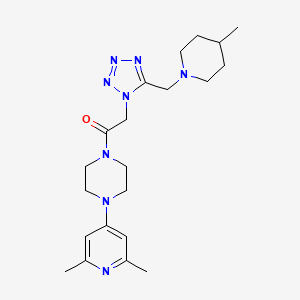 molecular formula C21H32N8O B5052445 1-(2,6-dimethyl-4-pyridinyl)-4-({5-[(4-methyl-1-piperidinyl)methyl]-1H-tetrazol-1-yl}acetyl)piperazine 