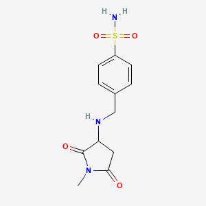 molecular formula C12H15N3O4S B5052461 4-{[(1-methyl-2,5-dioxo-3-pyrrolidinyl)amino]methyl}benzenesulfonamide 