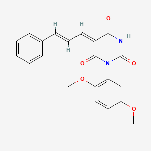 1-(2,5-dimethoxyphenyl)-5-(3-phenyl-2-propen-1-ylidene)-2,4,6(1H,3H,5H)-pyrimidinetrione