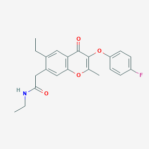 molecular formula C22H22FNO4 B5052514 N-ethyl-2-[6-ethyl-3-(4-fluorophenoxy)-2-methyl-4-oxo-4H-chromen-7-yl]acetamide 