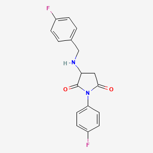 molecular formula C17H14F2N2O2 B5052528 3-[(4-fluorobenzyl)amino]-1-(4-fluorophenyl)-2,5-pyrrolidinedione 