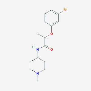 molecular formula C15H21BrN2O2 B5052556 2-(3-bromophenoxy)-N-(1-methyl-4-piperidinyl)propanamide 