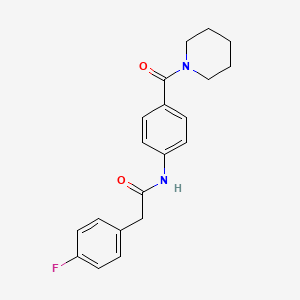 molecular formula C20H21FN2O2 B5052591 2-(4-fluorophenyl)-N-[4-(1-piperidinylcarbonyl)phenyl]acetamide 