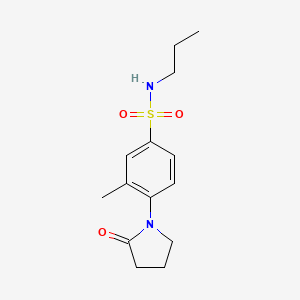 molecular formula C14H20N2O3S B5052621 3-methyl-4-(2-oxo-1-pyrrolidinyl)-N-propylbenzenesulfonamide 
