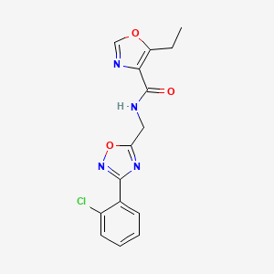molecular formula C15H13ClN4O3 B5052628 N-{[3-(2-chlorophenyl)-1,2,4-oxadiazol-5-yl]methyl}-5-ethyl-1,3-oxazole-4-carboxamide 