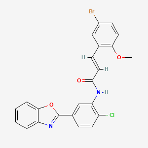 N-[5-(1,3-benzoxazol-2-yl)-2-chlorophenyl]-3-(5-bromo-2-methoxyphenyl)acrylamide