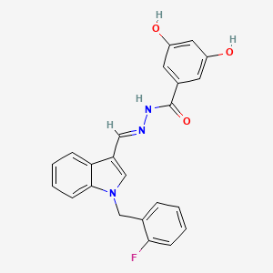 N'-{[1-(2-fluorobenzyl)-1H-indol-3-yl]methylene}-3,5-dihydroxybenzohydrazide