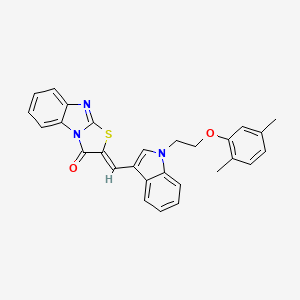 molecular formula C28H23N3O2S B5052642 2-({1-[2-(2,5-dimethylphenoxy)ethyl]-1H-indol-3-yl}methylene)[1,3]thiazolo[3,2-a]benzimidazol-3(2H)-one 
