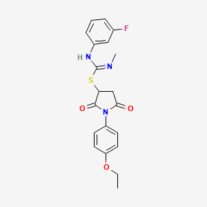 1-(4-ethoxyphenyl)-2,5-dioxo-3-pyrrolidinyl N'-(3-fluorophenyl)-N-methylimidothiocarbamate