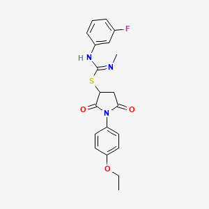 [1-(4-ethoxyphenyl)-2,5-dioxopyrrolidin-3-yl] N-(3-fluorophenyl)-N'-methylcarbamimidothioate