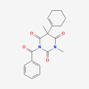 molecular formula C19H20N2O4 B5052677 1-benzoyl-5-(1-cyclohexen-1-yl)-3,5-dimethyl-2,4,6(1H,3H,5H)-pyrimidinetrione 