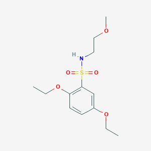 molecular formula C13H21NO5S B5052681 2,5-diethoxy-N-(2-methoxyethyl)benzenesulfonamide 