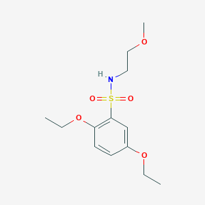 molecular formula C13H21NO5S B5052681 2,5-diethoxy-N-(2-methoxyethyl)benzene-1-sulfonamide 