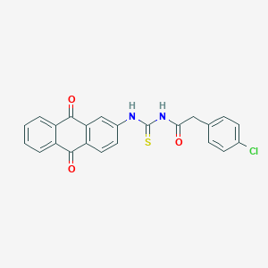molecular formula C23H15ClN2O3S B5052692 2-(4-chlorophenyl)-N-{[(9,10-dioxo-9,10-dihydro-2-anthracenyl)amino]carbonothioyl}acetamide 