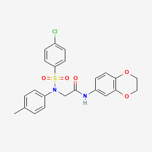 N~2~-[(4-chlorophenyl)sulfonyl]-N~1~-(2,3-dihydro-1,4-benzodioxin-6-yl)-N~2~-(4-methylphenyl)glycinamide