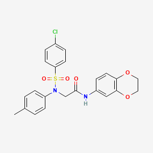 molecular formula C23H21ClN2O5S B5052703 N~2~-[(4-chlorophenyl)sulfonyl]-N~1~-(2,3-dihydro-1,4-benzodioxin-6-yl)-N~2~-(4-methylphenyl)glycinamide 