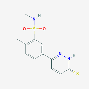 molecular formula C12H13N3O2S2 B5052709 5-(6-mercapto-3-pyridazinyl)-N,2-dimethylbenzenesulfonamide 