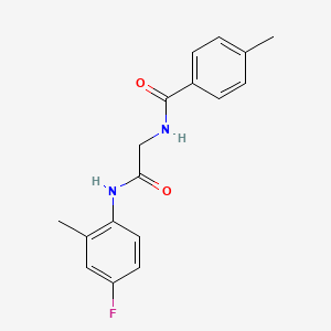 molecular formula C17H17FN2O2 B5052715 N-{2-[(4-fluoro-2-methylphenyl)amino]-2-oxoethyl}-4-methylbenzamide 