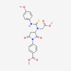 molecular formula C23H23N3O7S B5052722 methyl 4-[3-((2-methoxy-2-oxoethyl){[(4-methoxyphenyl)amino]carbonothioyl}amino)-2,5-dioxo-1-pyrrolidinyl]benzoate 