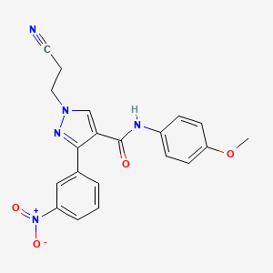 molecular formula C20H17N5O4 B5052738 1-(2-cyanoethyl)-N-(4-methoxyphenyl)-3-(3-nitrophenyl)-1H-pyrazole-4-carboxamide 