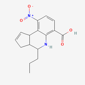 molecular formula C16H18N2O4 B5052740 9-nitro-4-propyl-3a,4,5,9b-tetrahydro-3H-cyclopenta[c]quinoline-6-carboxylic acid 