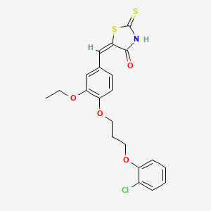molecular formula C21H20ClNO4S2 B5052762 5-{4-[3-(2-chlorophenoxy)propoxy]-3-ethoxybenzylidene}-2-thioxo-1,3-thiazolidin-4-one 
