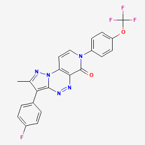 molecular formula C22H13F4N5O2 B5052768 3-(4-fluorophenyl)-2-methyl-7-[4-(trifluoromethoxy)phenyl]pyrazolo[5,1-c]pyrido[4,3-e][1,2,4]triazin-6(7H)-one 