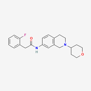 molecular formula C22H25FN2O2 B5052776 2-(2-fluorophenyl)-N-[2-(tetrahydro-2H-pyran-4-yl)-1,2,3,4-tetrahydro-7-isoquinolinyl]acetamide 