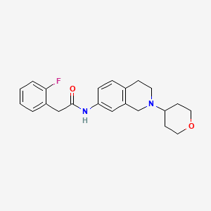 molecular formula C22H25FN2O2 B5052776 2-(2-fluorophenyl)-N-[2-(oxan-4-yl)-3,4-dihydro-1H-isoquinolin-7-yl]acetamide 