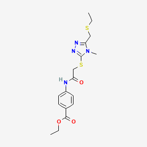 ethyl 4-{[({5-[(ethylthio)methyl]-4-methyl-4H-1,2,4-triazol-3-yl}thio)acetyl]amino}benzoate