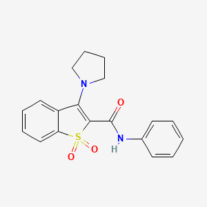 molecular formula C19H18N2O3S B5052793 N-phenyl-3-(1-pyrrolidinyl)-1-benzothiophene-2-carboxamide 1,1-dioxide 