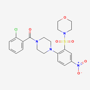 molecular formula C21H23ClN4O6S B5052811 4-{2-[4-(2-CHLOROBENZOYL)PIPERAZIN-1-YL]-5-NITROBENZENESULFONYL}MORPHOLINE 