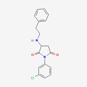 molecular formula C18H17ClN2O2 B5052823 1-(3-chlorophenyl)-3-[(2-phenylethyl)amino]-2,5-pyrrolidinedione 