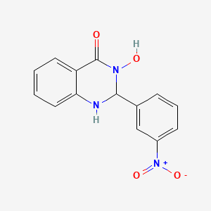 molecular formula C14H11N3O4 B5052835 3-hydroxy-2-(3-nitrophenyl)-2,3-dihydro-4(1H)-quinazolinone 