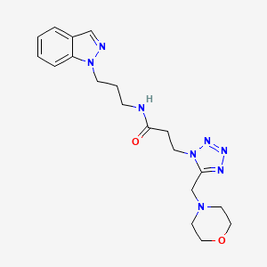 molecular formula C19H26N8O2 B5052888 N-[3-(1H-indazol-1-yl)propyl]-3-[5-(4-morpholinylmethyl)-1H-tetrazol-1-yl]propanamide 