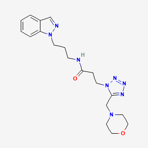 molecular formula C19H26N8O2 B5052888 N-(3-indazol-1-ylpropyl)-3-[5-(morpholin-4-ylmethyl)tetrazol-1-yl]propanamide 