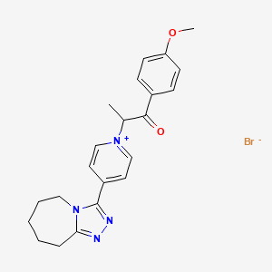 molecular formula C22H25BrN4O2 B5052899 1-[2-(4-methoxyphenyl)-1-methyl-2-oxoethyl]-4-(6,7,8,9-tetrahydro-5H-[1,2,4]triazolo[4,3-a]azepin-3-yl)pyridinium bromide 