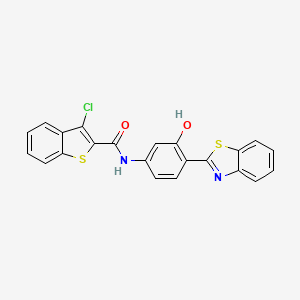 molecular formula C22H13ClN2O2S2 B5052965 N-[4-(1,3-benzothiazol-2-yl)-3-hydroxyphenyl]-3-chloro-1-benzothiophene-2-carboxamide 