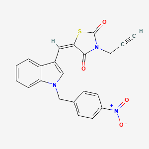 molecular formula C22H15N3O4S B5052975 5-{[1-(4-nitrobenzyl)-1H-indol-3-yl]methylene}-3-(2-propyn-1-yl)-1,3-thiazolidine-2,4-dione 