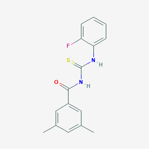 molecular formula C16H15FN2OS B505298 N-[(2-fluorophenyl)carbamothioyl]-3,5-dimethylbenzamide 