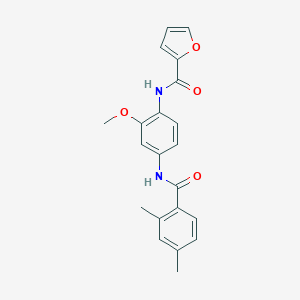 molecular formula C21H20N2O4 B505300 N-{4-[(2,4-dimethylbenzoyl)amino]-2-methoxyphenyl}-2-furamide CAS No. 674362-21-1