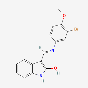 molecular formula C16H13BrN2O2 B5053019 3-{[(3-bromo-4-methoxyphenyl)amino]methylene}-1,3-dihydro-2H-indol-2-one 