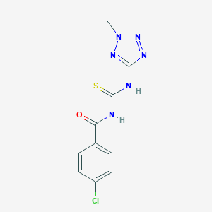 molecular formula C10H9ClN6OS B505302 4-chloro-N-[(2-methyltetrazol-5-yl)carbamothioyl]benzamide CAS No. 585563-73-1