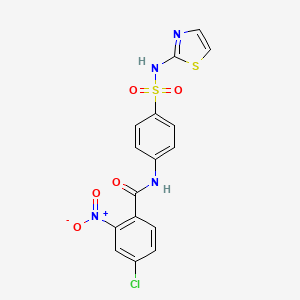 molecular formula C16H11ClN4O5S2 B5053023 4-chloro-2-nitro-N-{4-[(1,3-thiazol-2-ylamino)sulfonyl]phenyl}benzamide 