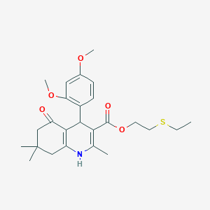 molecular formula C25H33NO5S B5053024 2-(ethylthio)ethyl 4-(2,4-dimethoxyphenyl)-2,7,7-trimethyl-5-oxo-1,4,5,6,7,8-hexahydro-3-quinolinecarboxylate 
