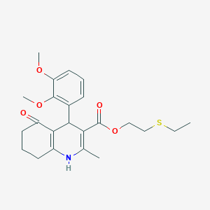 molecular formula C23H29NO5S B5053069 2-(ethylthio)ethyl 4-(2,3-dimethoxyphenyl)-2-methyl-5-oxo-1,4,5,6,7,8-hexahydro-3-quinolinecarboxylate 