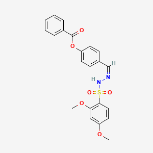 4-{2-[(2,4-dimethoxyphenyl)sulfonyl]carbonohydrazonoyl}phenyl benzoate